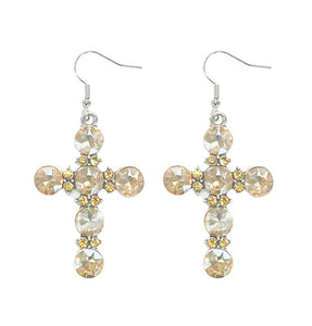 Divine Topaz Cross Earrings