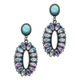 Linked To You Aurora Borealis Silver Drop Earrings