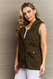 Zenana More To Come Full Size Military Hooded Vest